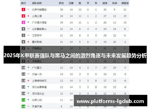 2025年K甲联赛强队与黑马之间的激烈角逐与未来发展趋势分析