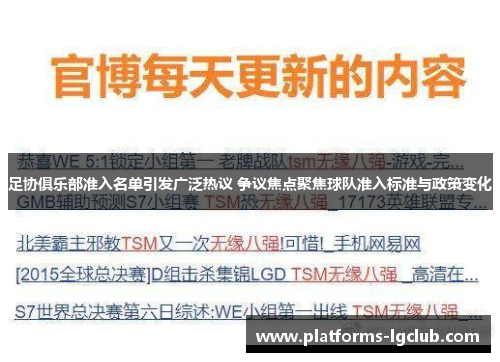 足协俱乐部准入名单引发广泛热议 争议焦点聚焦球队准入标准与政策变化 足协俱乐部准入名单引发广泛热议 争议焦点聚焦球队准入标准与政策变化